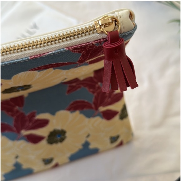 Rachel Pally reversible clutch bag, blue, white, cream, green, maroon, OS, NWOT - Picture 7 of 10